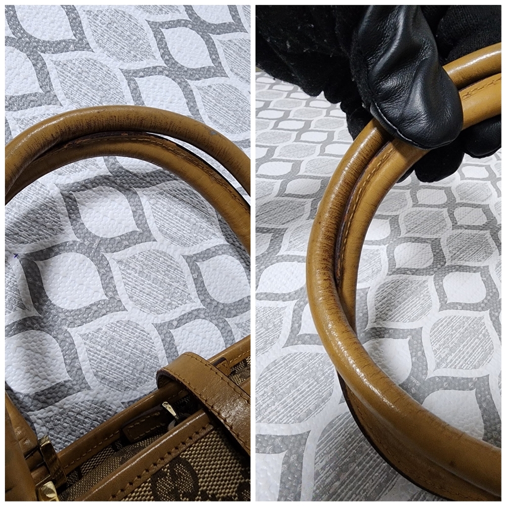 Gucci Vintage Piston Lock Jackie Shoulder Bag Brown/Beige - Picture 9 of 16